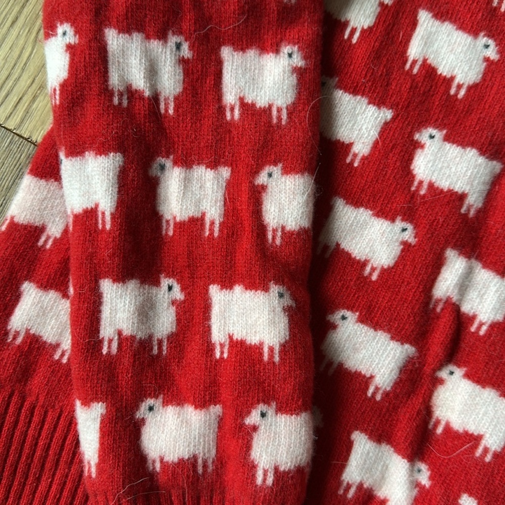 Rowing Blazers Warm & Wonderful Red 100% Wool Diana Fitted Sheep Sweater XL - Picture 9 of 13